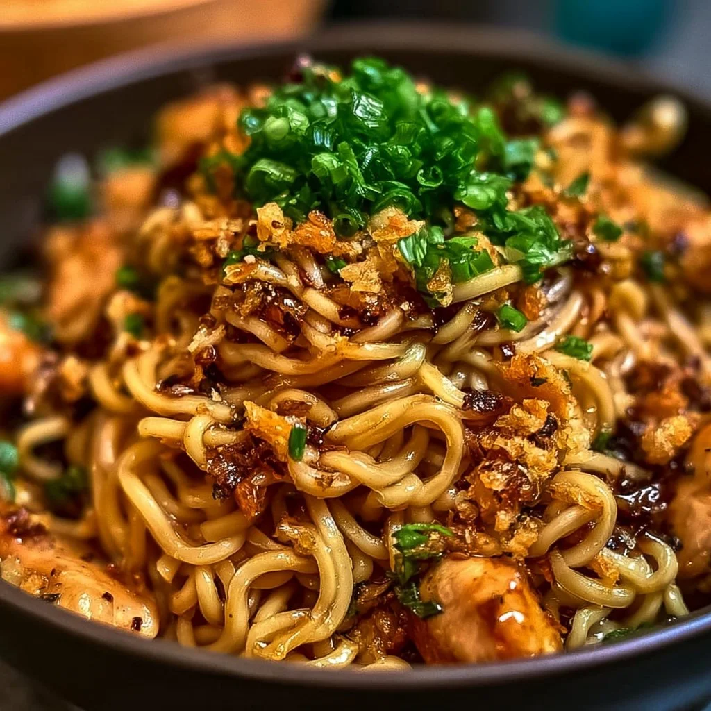 Sticky Garlic Chicken Noodles