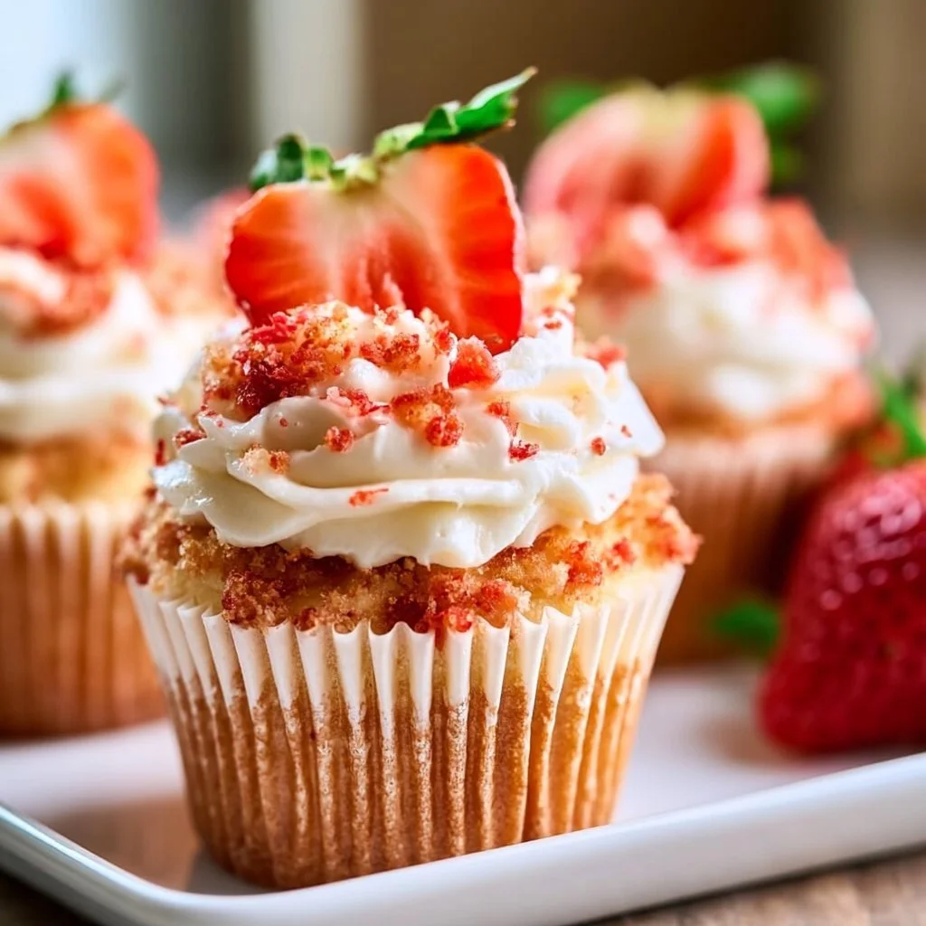 Strawberry Crunch Cupcakes