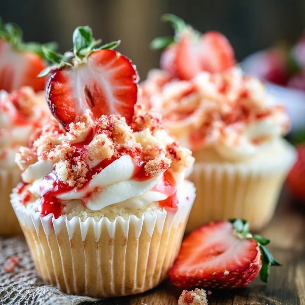 Strawberry Crunch Cupcakes