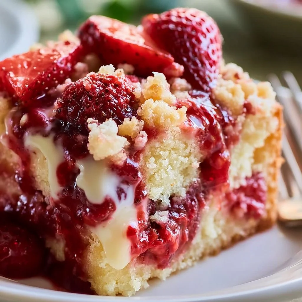 Strawberry Earthquake Cake