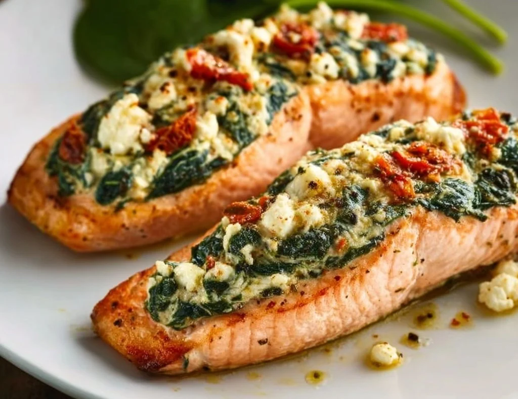 Stuffed Salmon With Spinach & Feta (30 minutes!)