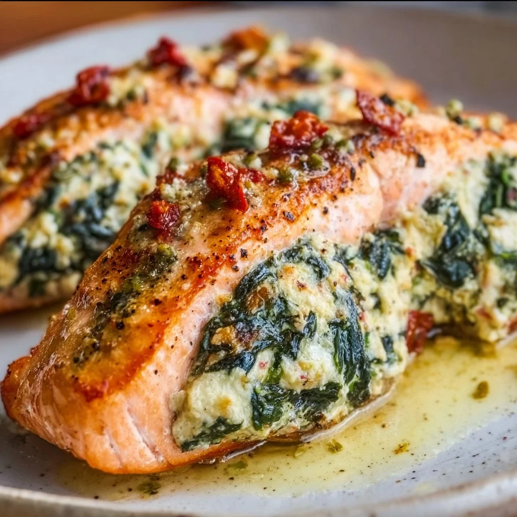 Stuffed Salmon With Spinach & Feta (30 minutes!)