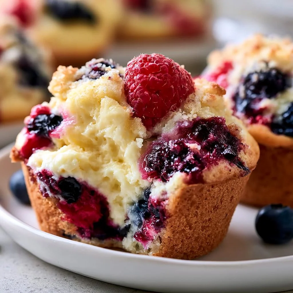 Summer Berry Cream Cheese Muffins