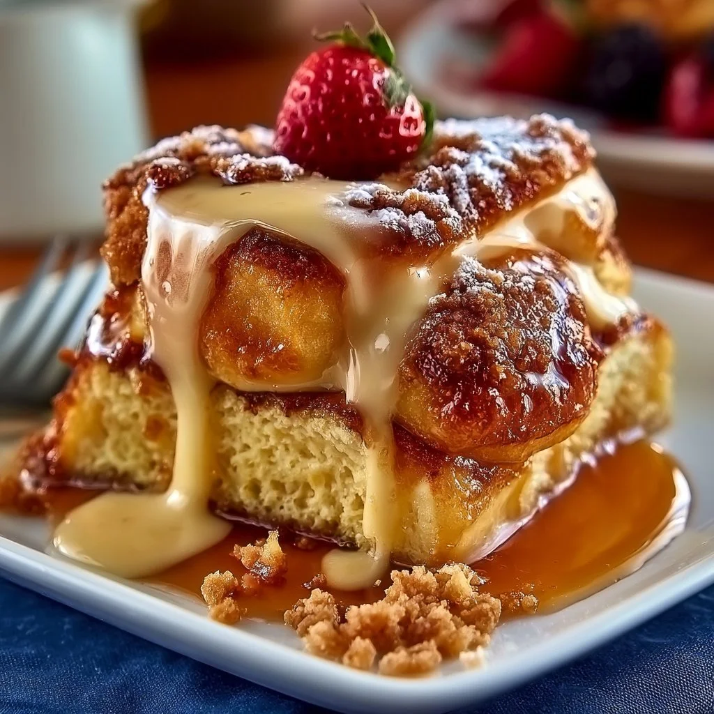 Sweet Hawaiian Roll French Toast Bake