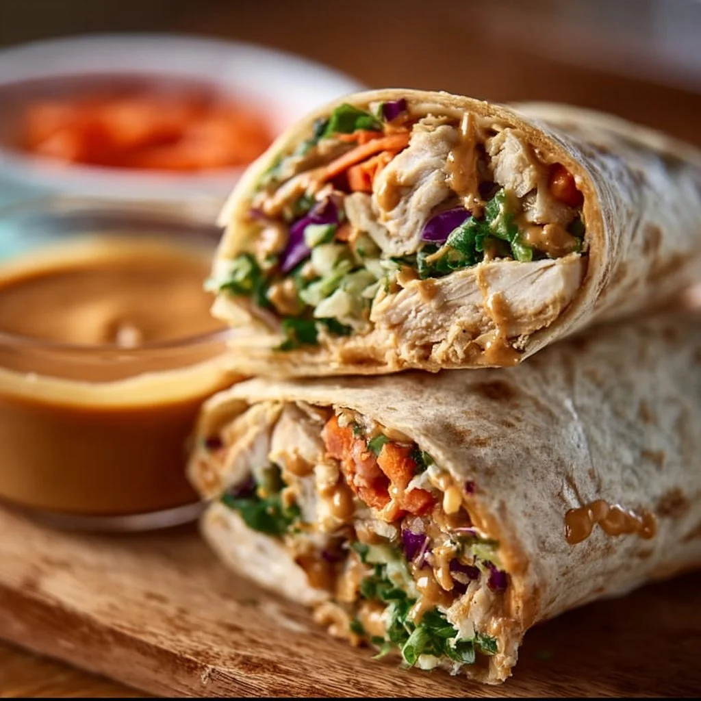 Thai Peanut Chicken Wraps