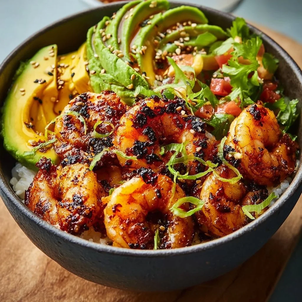 The Ultimate Charred Shrimp and Avocado Bowl