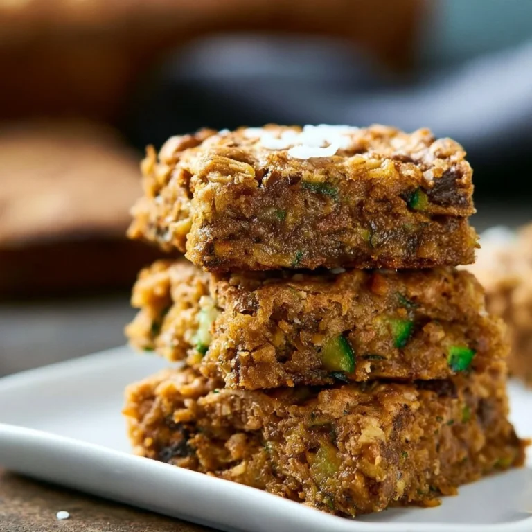 Delicious vegan gluten free zucchini bars topped with nuts and chocolate.