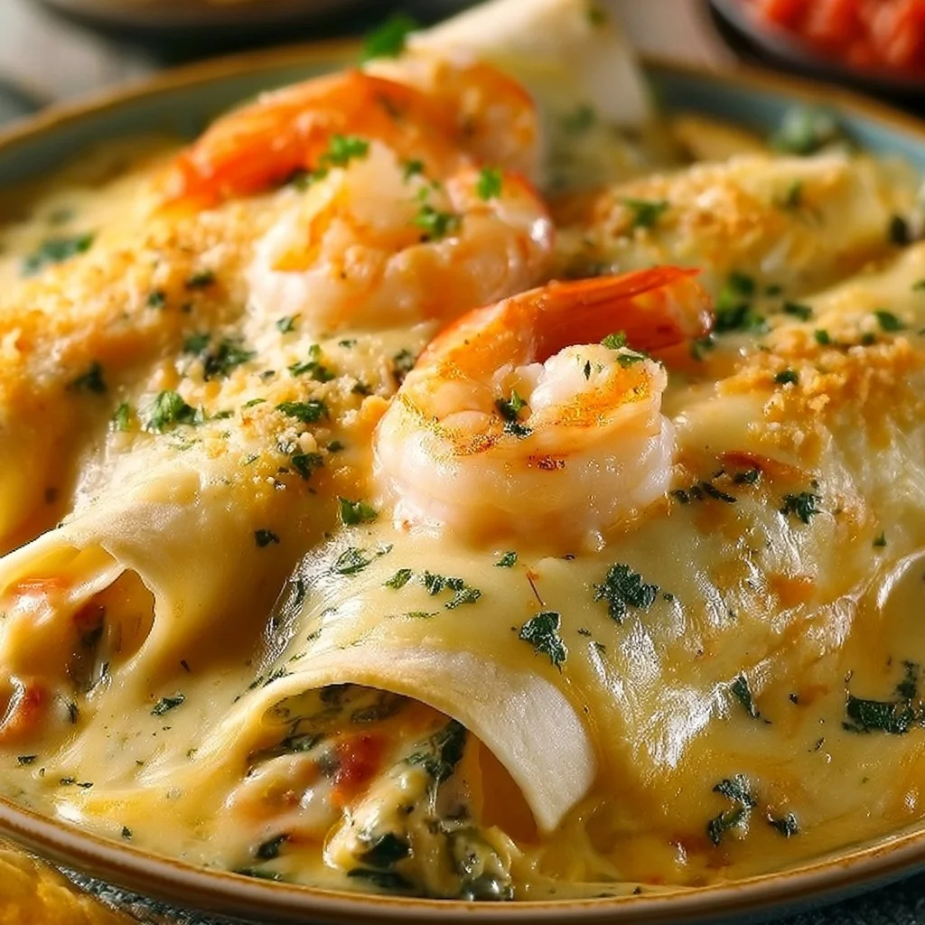 Velvety Creamy Shrimp Enchiladas