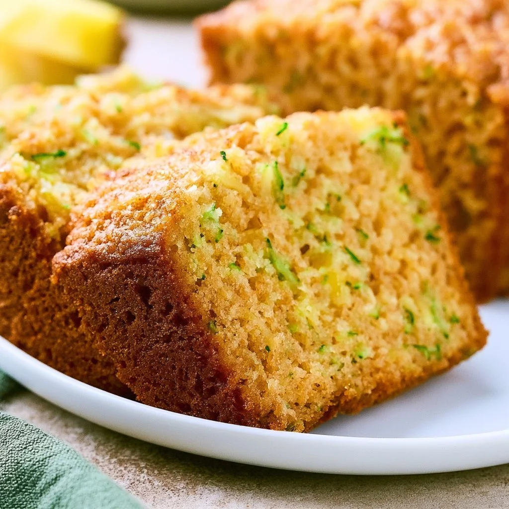 Zucchini Pineapple Bread Recipe: Delicious Twist for Food Lovers | Southern Zucchini Bread with Pineapple, Pineapple Zucchini Bread Slices, Tropical Zucchini Bread Recipe