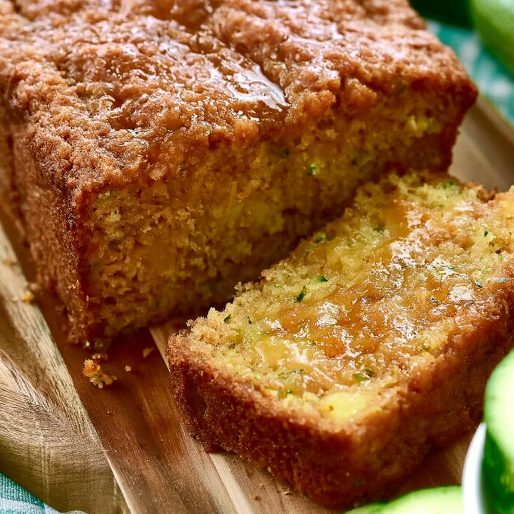Zucchini Pineapple Bread Recipe: Delicious Twist for Food Lovers | Southern Zucchini Bread with Pineapple, Pineapple Zucchini Bread Slices, Tropical Zucchini Bread Recipe