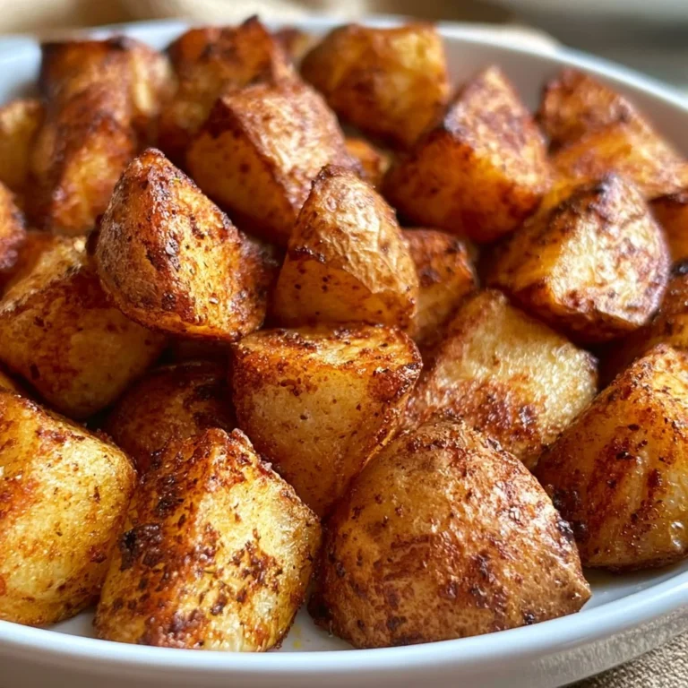 Crispy Air Fryer Potatoes served on a plate, seasoned and golden brown.