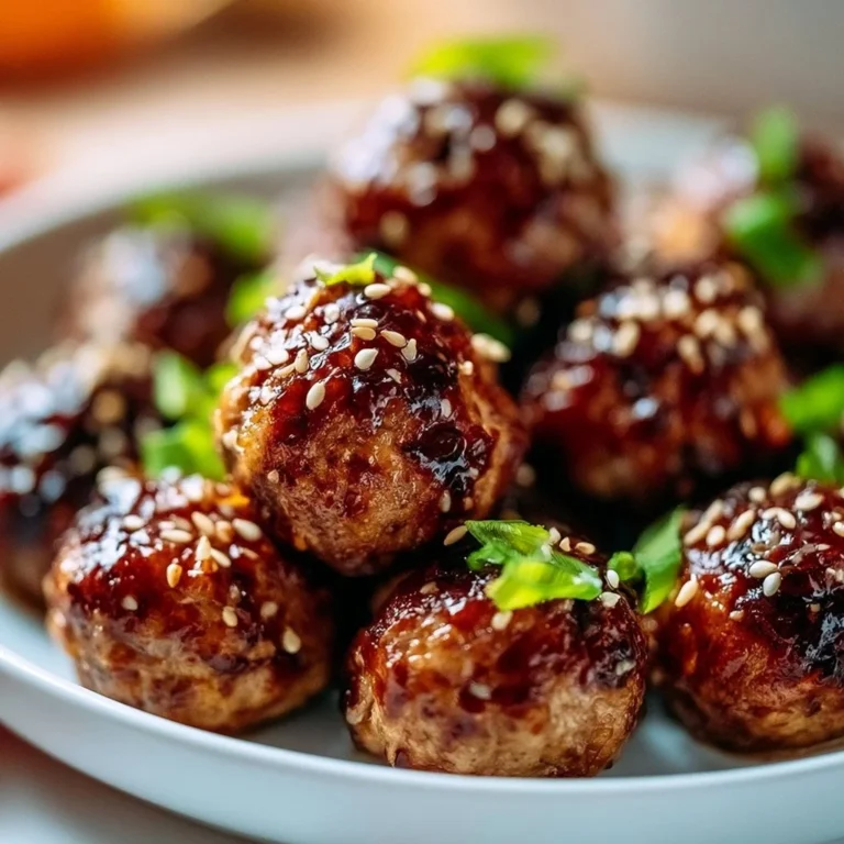 Delicious Asian meatballs served in a savory sauce.