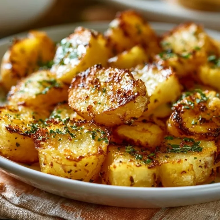 Authentic Greek Potatoes seasoned with herbs and spices