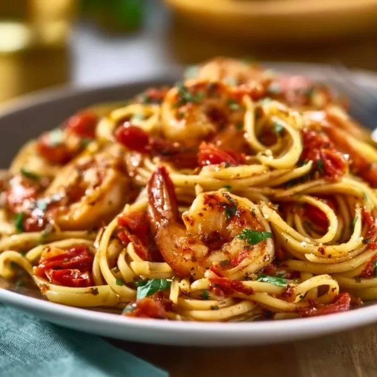 Delicious Cajun Shrimp Pasta served with herbs and spices.