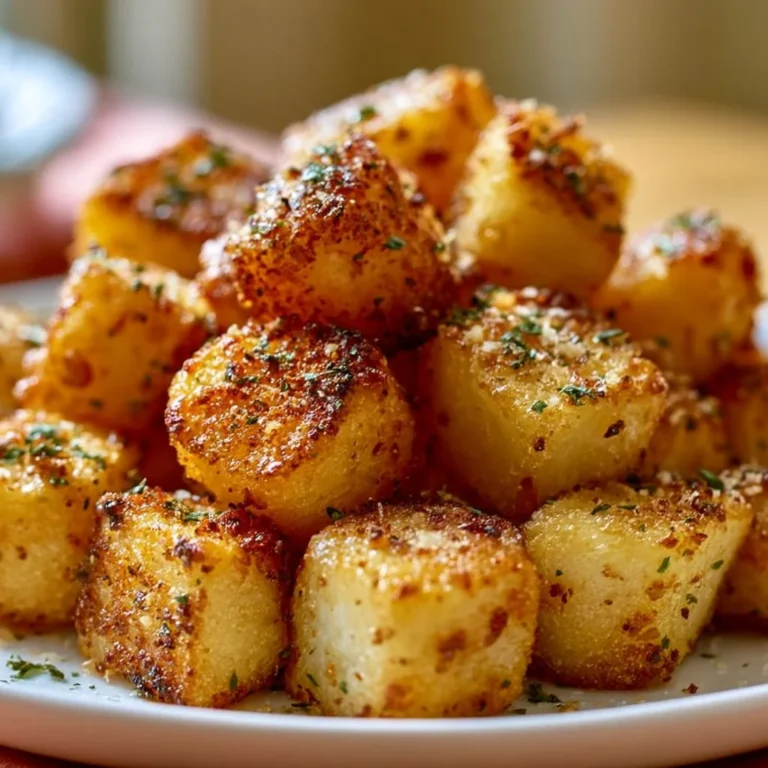 Crispy parmesan crusted potatoes baked to perfection golden brown