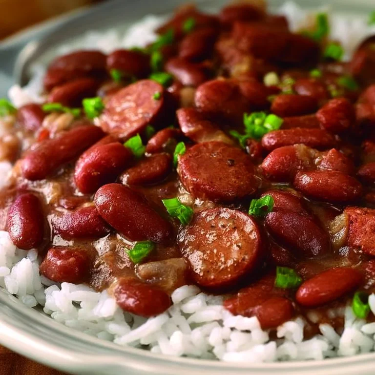 Delicious Crock-Pot Cajun red beans and rice in a bowl
