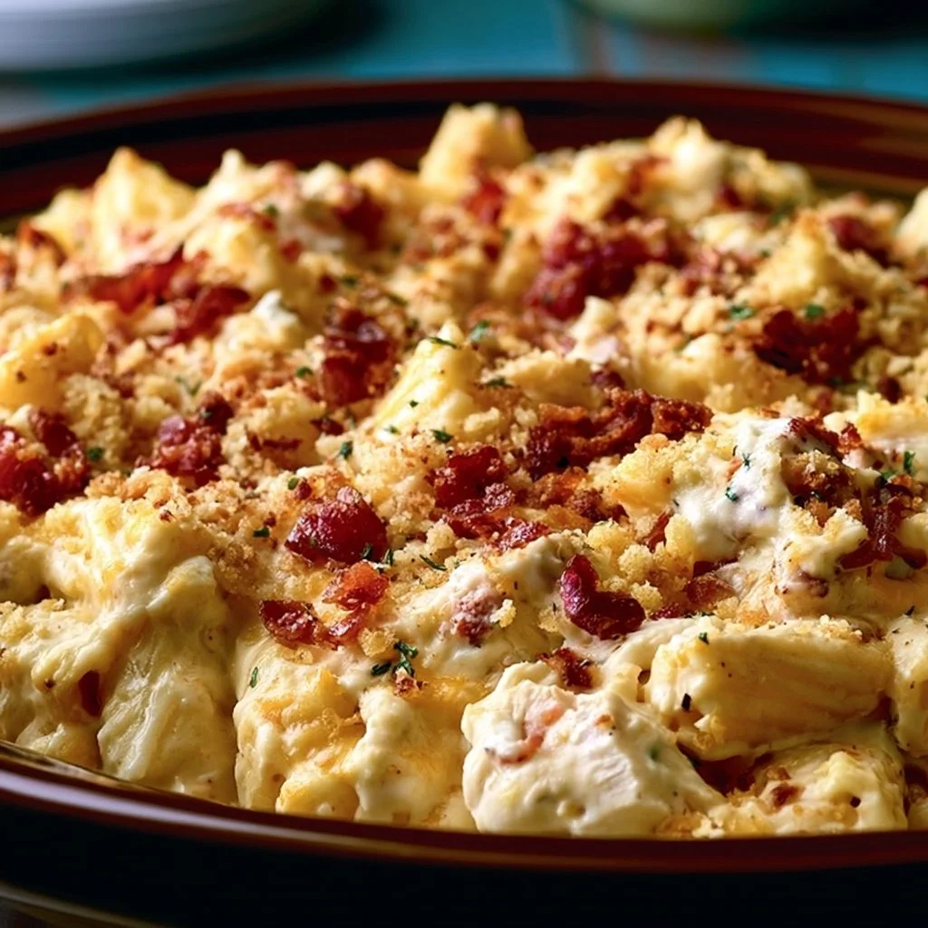 Crock Pot Cheddar Bacon Chicken Rigatoni