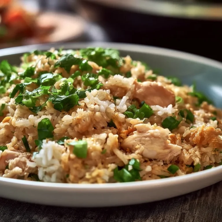 Crockpot Chicken Fried Rice dish served in a bowl with colorful vegetables.