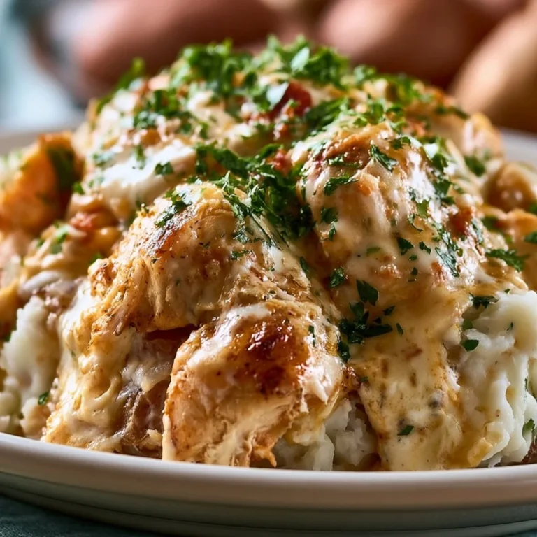 Delicious Crockpot Chicken Ranch Potatoes served in a bowl.
