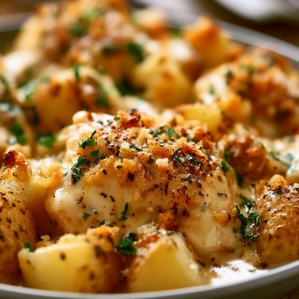 Crockpot Garlic Parmesan Chicken and Potatoes