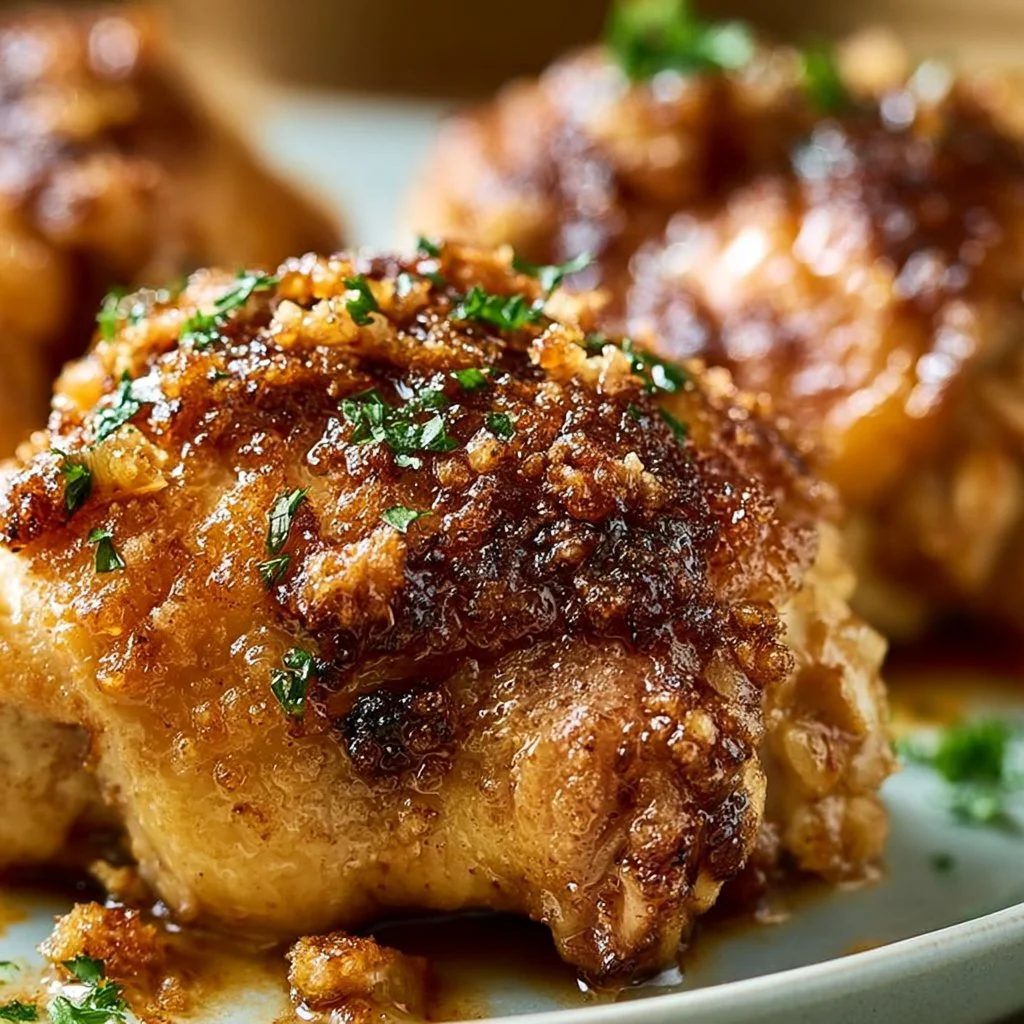 Easy Slow Cooker Brown Sugar Garlic Chicken Thighs