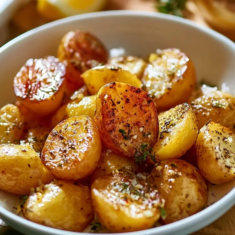 Crispy lemon Greek potatoes recipe, golden and deliciously seasoned