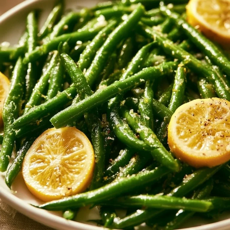 Fresh lemon garlic green beans cooked to perfection