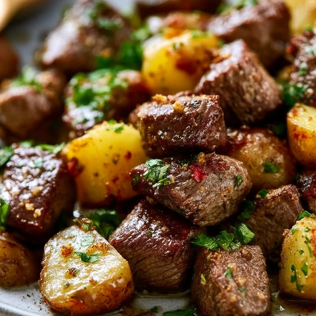 One-Pan Steak Bites and Potatoes