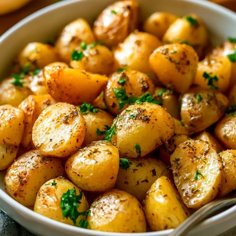 Oven-roasted Greek potatoes seasoned with herbs and lemon