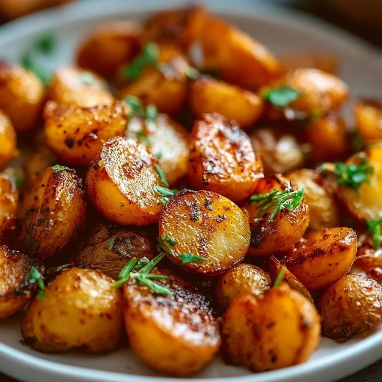 Delicious roasted mini potatoes served in a bowl with seasoning.