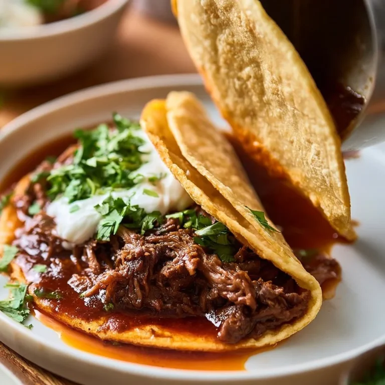 Slow Cooker Birria Tacos with tender meat and savory spices