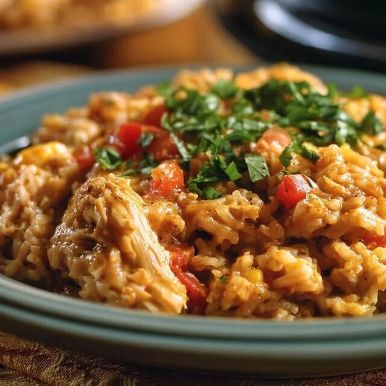 Delicious Southwest Crock Pot Chicken and Rice served in a bowl.