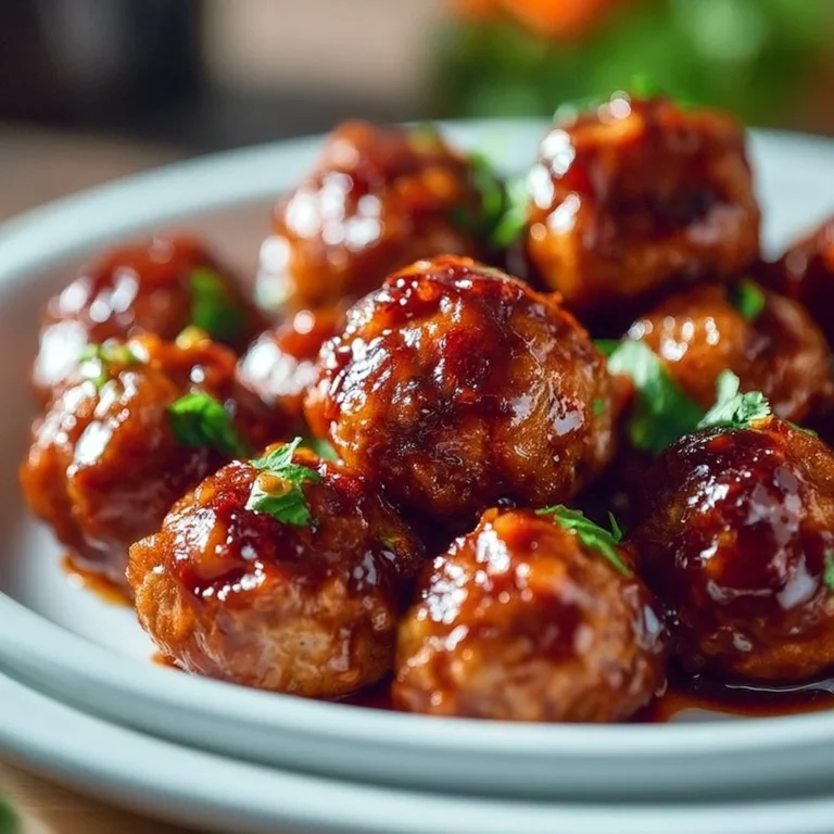 Plate of delicious sweet chili meatballs with dipping sauce.