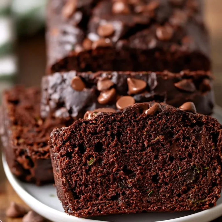 Delicious double chocolate zucchini bread fresh out of the oven