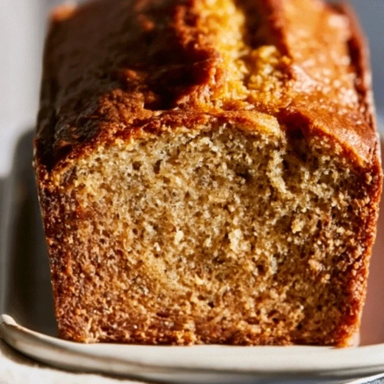 Delicious slice of Grandma's classic banana bread on a wooden cutting board