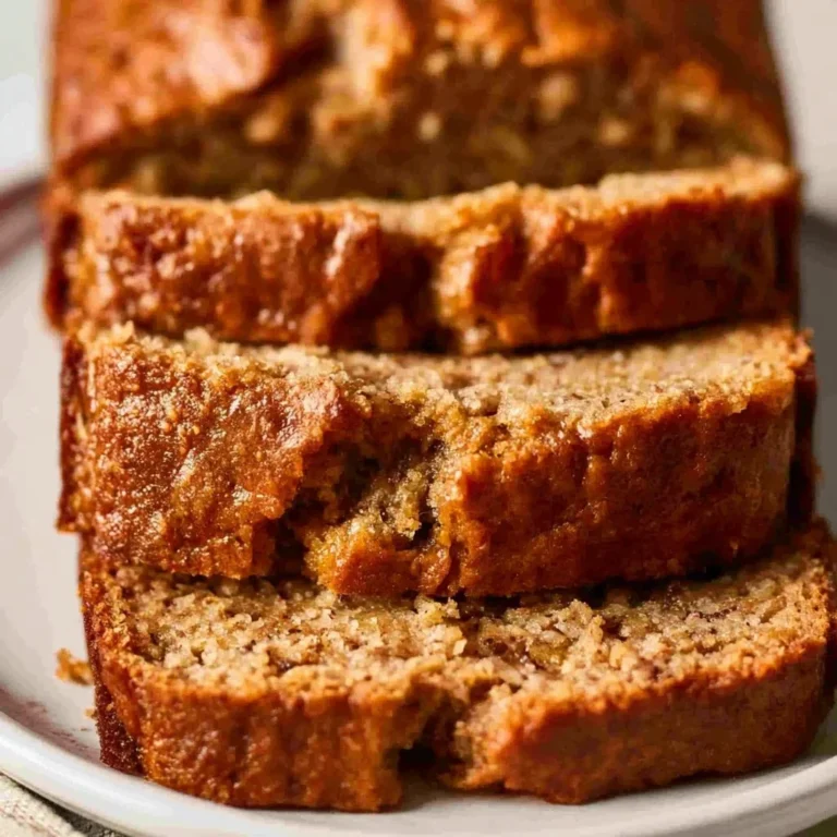 Sour cream banana bread loaf with slices on a wooden table